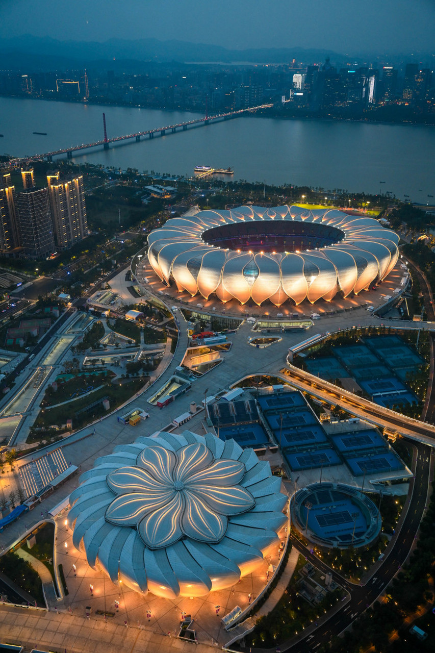 杭州亚运会的大小莲花体育馆太美了!
