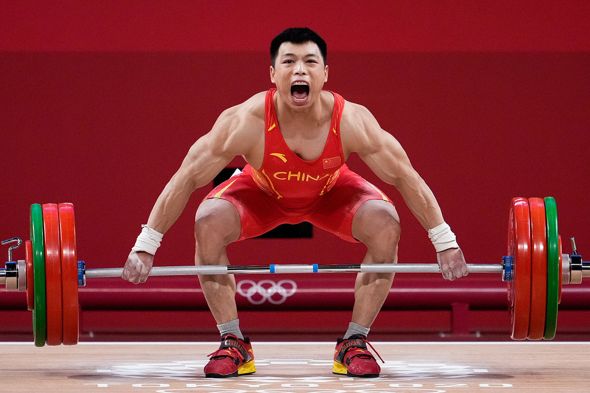 谌利军夺得杭州亚运会举重男子67公斤级金牌