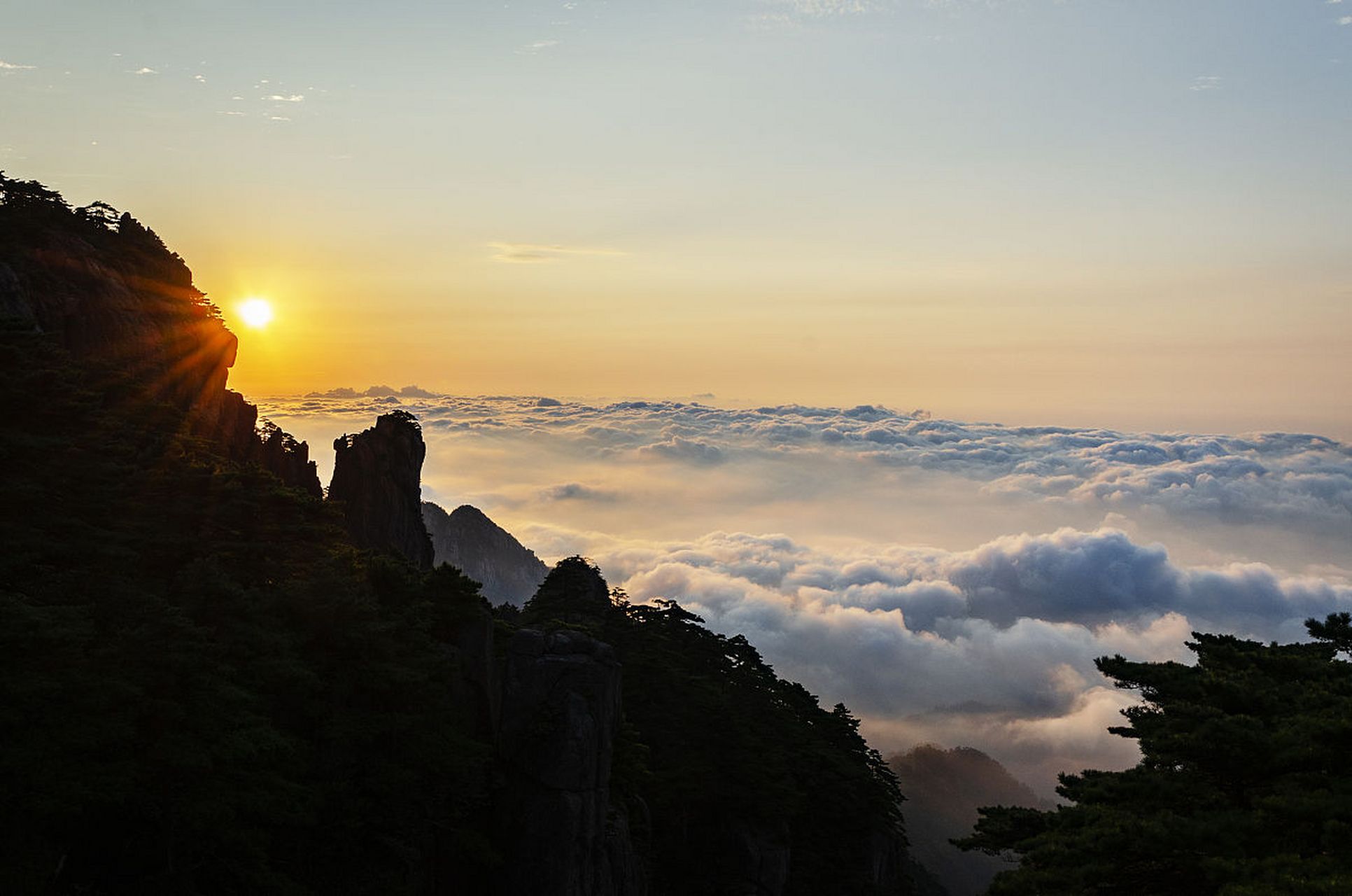 黄山日出日落最佳地点图片