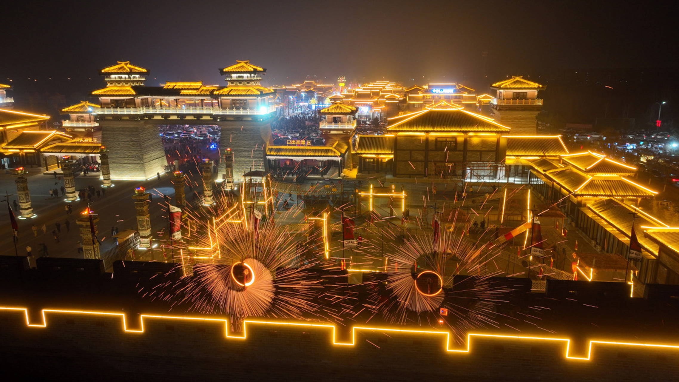 临沂沂州古城夜景图片